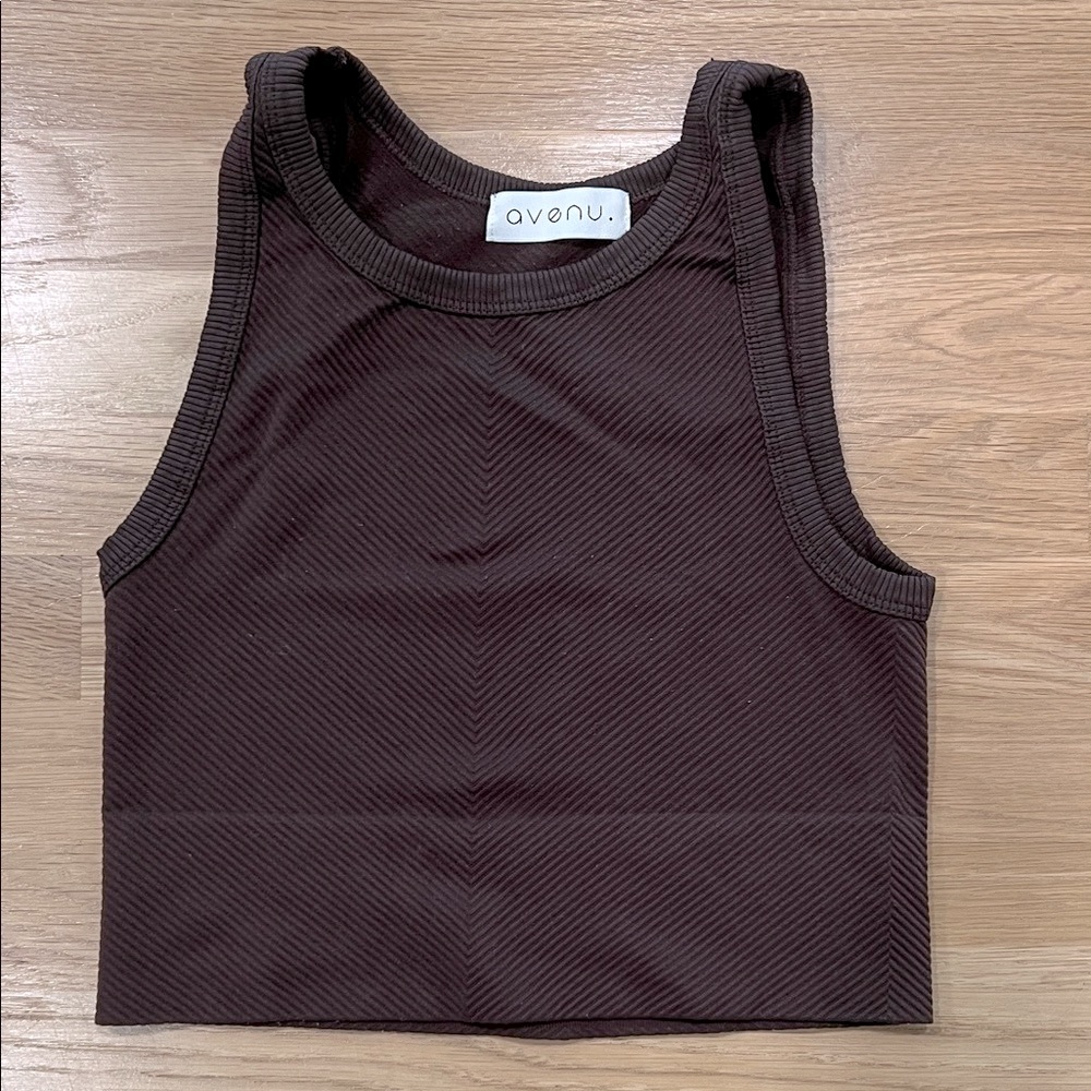Avenu Chocolate Ribbed Top